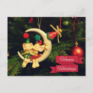 De muizen van Kerstmis op de Maan Feestdagenkaart