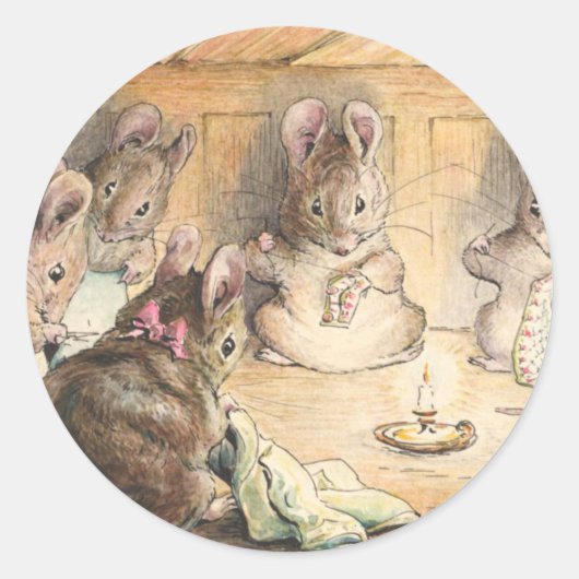 De muizennaaivlekken van Beatrix Potter Ronde Sticker (Voorkant)