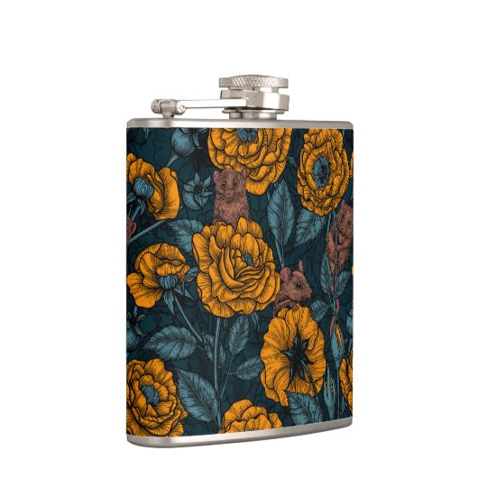 De muizenpartij in het oranje en blauw heupfles (Rechts)