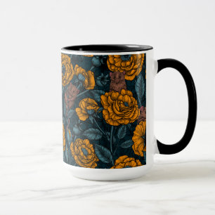 De muizenpartij in het oranje en blauw mok