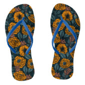 De muizenpartij in het oranje en blauw teenslippers (Voetbed)