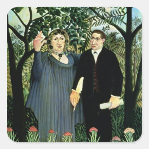De Muse Inspirating the Poet, 1908-09 Vierkante Sticker