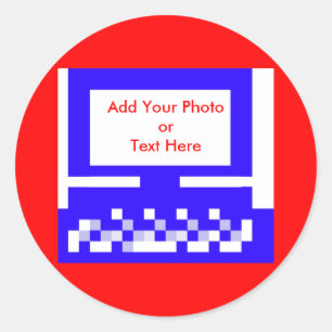 De museumkunstenaarsserie Afbeeldingen Computer Bl Ronde Sticker