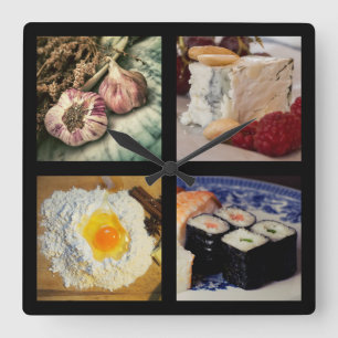 De muurklok 2 van Foodie Vierkante Klok