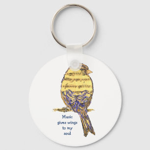 De muziek geeft mijn Vogel van de Nota van de Sleutelhanger