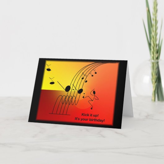 De muziek themed verjaardagswenskaarten kaart (Voorkant)