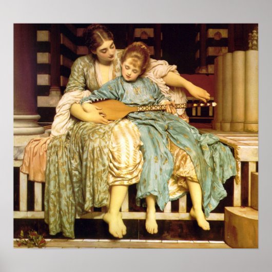 De muziekles van Frederic Leighton Poster (Voorkant)