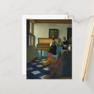 De muziekles van Johannes Vermeer Feestdagenkaart