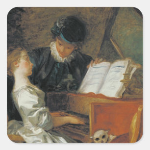 De muziekles vierkante sticker