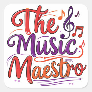 De muziekmeester vierkante sticker