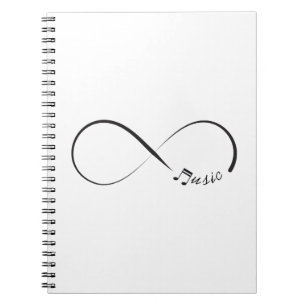 De muzieksymbool van de oneindigheid notitieboek