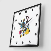 De muzikale wandklok vierkante klok (Hoek)