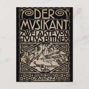 De muzikant door: Koloman Moser 1909 Briefkaart