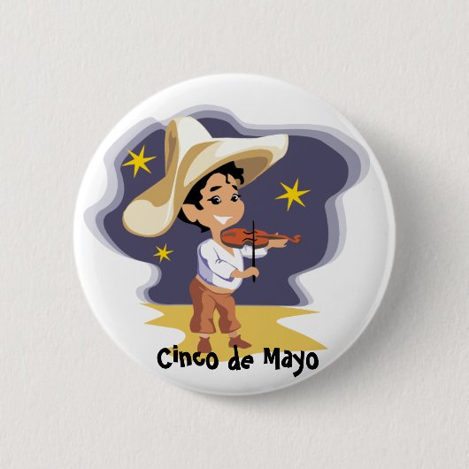 De muzikant - ronde button 5,7 cm (Voorkant)