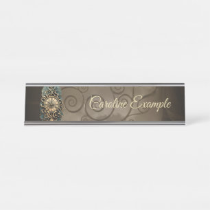 De mysterieuze steampunk beweging. bureau naambordje