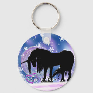 De Mystical Black Unicorn (laat het sneeuwen) Sleutelhanger