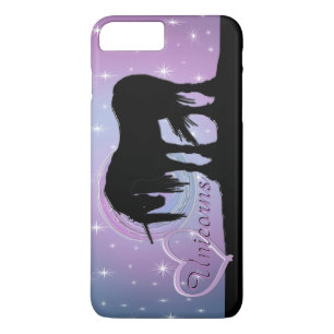 De Mystical Black Unicorn (Pastel Swirl) iPhone 8 Plus / 7 Plus Hoesje