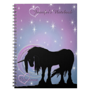 De Mystical Black Unicorn (Pastel Swirl) Notitieboek