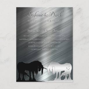 De Mystical Unicorn (metalen lijnen) Briefkaart