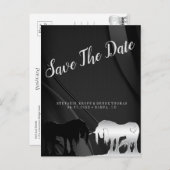 De Mystieke Eenhoorn Bewaar de Datum (zwarte werve Briefkaart (Voorkant / Achterkant)