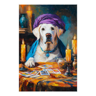 De mystieke Pooch Funny Fortuneteller Dog Perfect Poster
