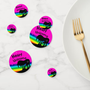 De mystieke zwarte eenhoorn (regenboog) confetti