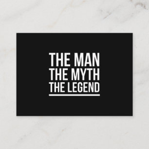 De mythe van het man legende grappig zegt wit visitekaartje