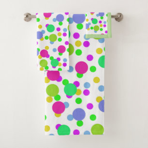 De naadloze abstracte confetti van de cirkelspret bad handdoek