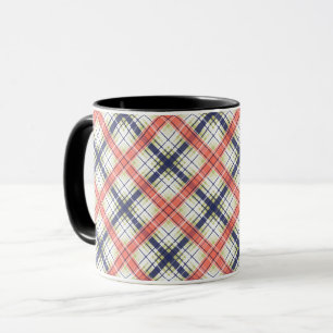 De naadloze geruite plaid voerde abstract patroon mok
