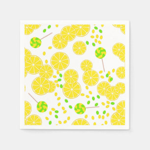 De naadloze heldere citroen snijdt het snoepje van servet