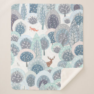 De naadloze winter met abstracte vlakke handdra sherpa deken