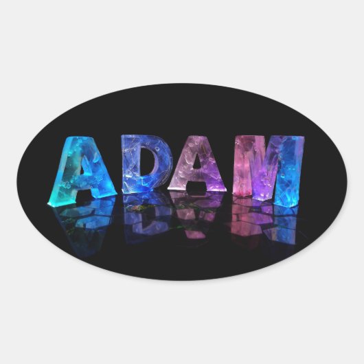 De naam Adam in Lights Ovale Sticker (Voorkant)