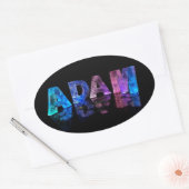 De naam Adam in Lights Ovale Sticker (Envelop)