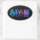 De naam Adam in Lights Ovale Sticker (Tas)