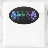 De naam Alexa in Lichten Ovale Sticker (Tas)