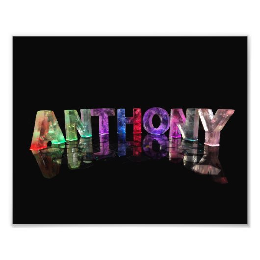 De naam Anthony in Lights Foto Afdruk (Voorkant)
