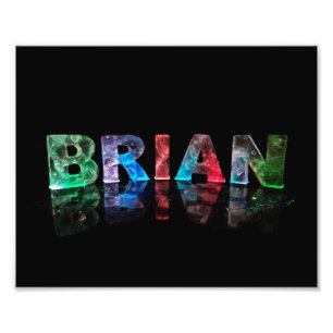 De naam Brian in 3D-lichten Foto Afdruk