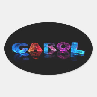 De naam Carol in 3D-lampjes Ovale Sticker
