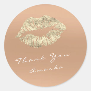 De naam dankt u Make-up van de Perzik van de Kus Ronde Sticker
