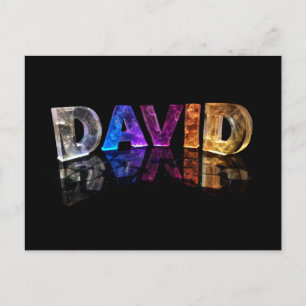 De naam David in 3D-lichten (foto) Briefkaart
