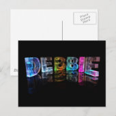 De naam Debbie in 3D-lichten (foto) Briefkaart (Voorkant / Achterkant)