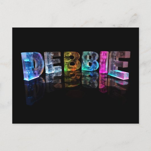 De naam Debbie in 3D-lichten (foto) Briefkaart (Voorkant)