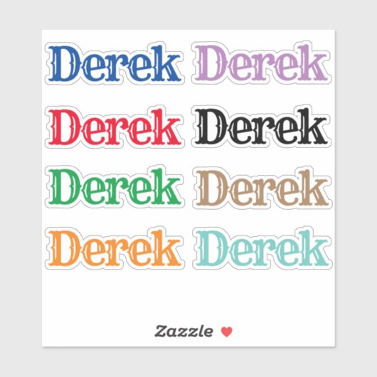De naam Derek Sticker (Vel)