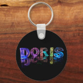 De naam Doris in 3D-lichten (foto) Sleutelhanger (Voorkant)