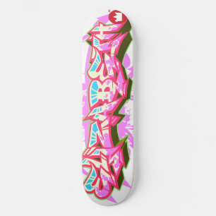 De naam Elizabeth op graffiti Skateboard