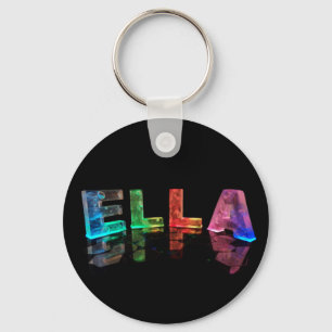 De naam Ella in 3D lichten (foto) Sleutelhanger
