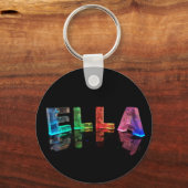 De naam Ella in 3D lichten (foto) Sleutelhanger (Voorkant)