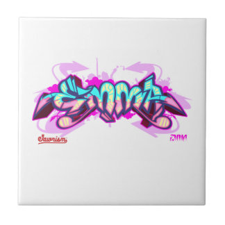 De naam Emma in graffiti-keramische tegel Tegeltje