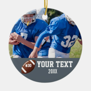 De Naam en het Aantal van de Foto van het Football Keramisch Ornament