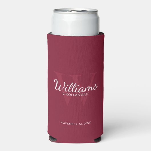 De naam en het Monogram van de Groomsmen van het M (Seltzer Voorkant)